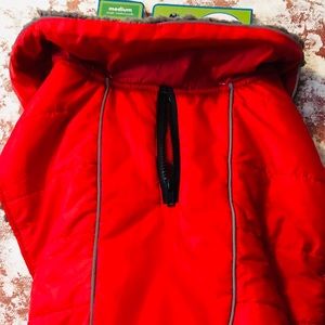 Dog Jacket with Reflective Piping, Red, M/17” NWT